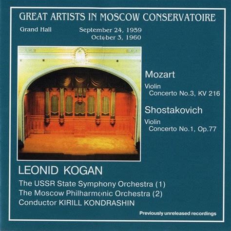 Buy Mozart, Shostakovich - Violin concertos. Leonid Kogan, violin ...