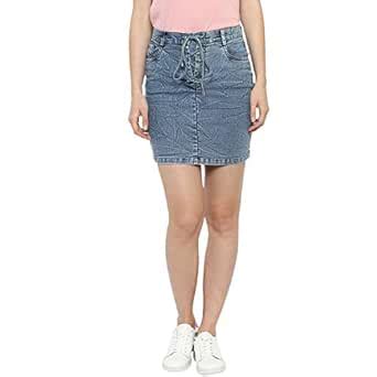 Buy StyleStone Women's Midi Skirt (Blue, Small) at Amazon.in