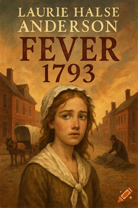 Historical book cover with portrait of a young girl, text 'FEVER 1793 ...