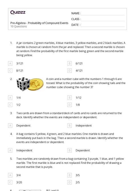 Image result for Grade 8 Math Probability Worksheet