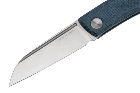 Real Steel Solis 7065DM, N690, Denim Micarta pocket knife, Poltergeist design | Advantageously ...