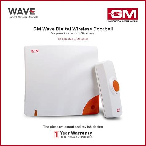 GM G-Magic Wave Wireless Digital Doorbell with Remote, 32 Selectable ...