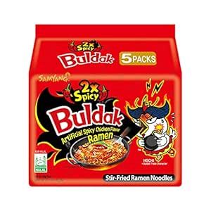 Samyang Fire Chicken 2X Spicy Ramen Pouch, 5 X 140 grams : Amazon.in ...