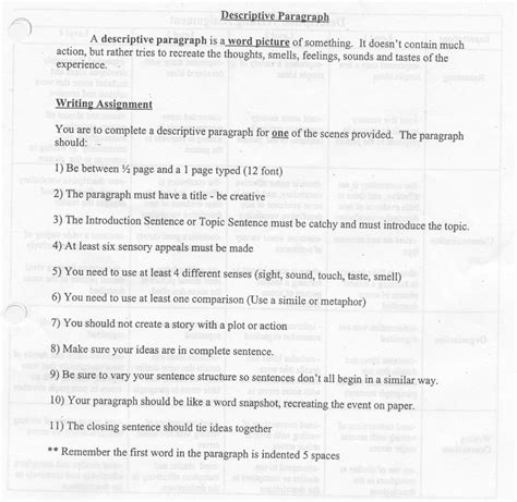 Image result for Discriptive Pargraph Writing Pernonm