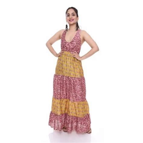 Indian Sari Silk Long Dresses - Indian Sari Long Wrap Dress Trader ...