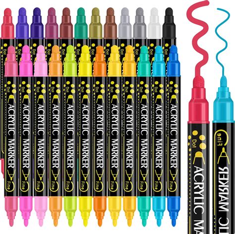 Amazon.com: Grabie 72 Colors Paint Markers, Dual-Color Acrylic Pens ...