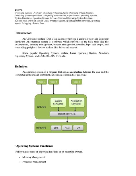 Operating systems Unit 1 - Studocu