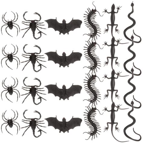 Buy Amosfun 1set Bat Halloween Joke Model Gecko Snake Spider Toys Prank ...