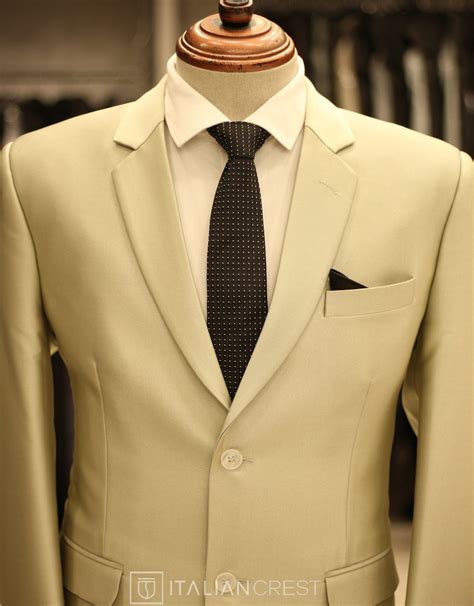 Italian Crest Men's Light Green Single Breasted Suit