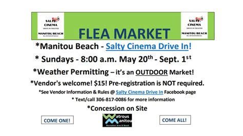 Manitou Flea Market @ Salty Cinema Drive In Theater Sundays 2024, HWY ...