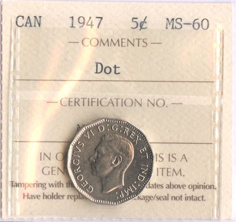 1947 Five Cents - Dot - Geoffrey Bell Auctions
