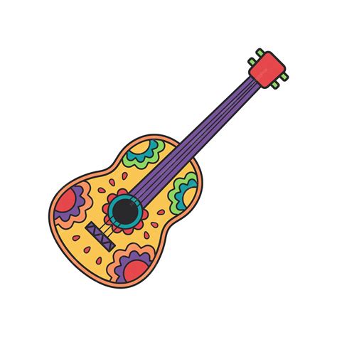 Premium Vector | Mexican guitar cartoon icon