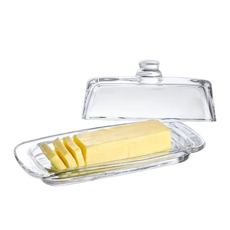 Amazon.com | 8'' Art Glass Butter Dish with Lid,Classic Covered 2-Piece ...