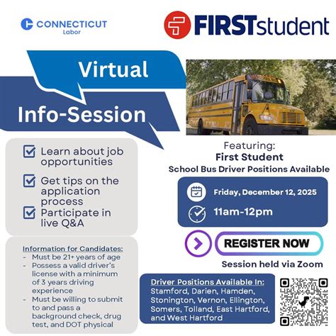 Dec 12 | Virtual Information Session--Employment with First Student | Stamford, CT Patch