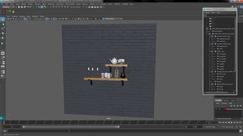 3D Shelf With Kitchenware Brick Wall model | 3D Molier International