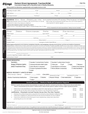 Fillable Online Traction and Advance ROM PDA Form - DJO Global Fax ...