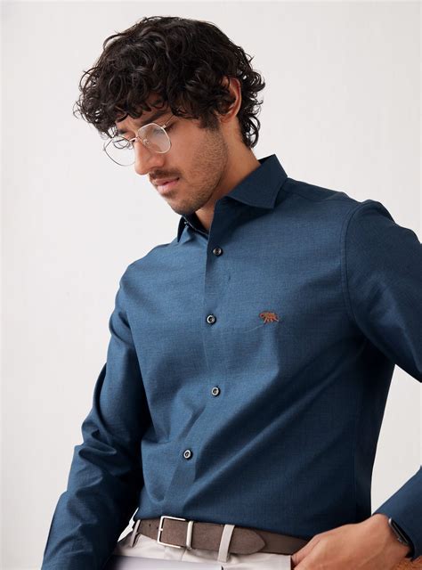 Buy Admiral Indigo Shirt | Semi formal Navy Solid Shirts for Men Online ...