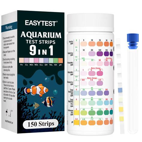 9-Way Aquarium Test Strips - 150 Aquarium Water Test Kit Fish Tank Test ...