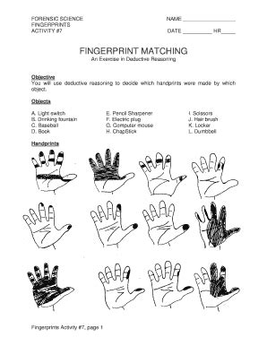 Image result for Fingerprint Matching Worksheet