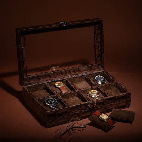 Premium 8 Slot Watch Box Collection | Leather Watch Organizers