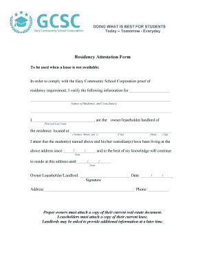 Fillable Online Residency Attestation Form Fax Email Print - pdfFiller