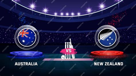 Premium Vector | Australia vs new zealand cricket championship match ...