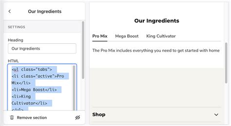 Image result for Custom HTML Section