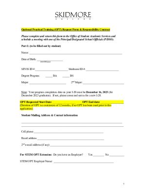 Fillable Online Post-Completion Optional Practical Training Request ...