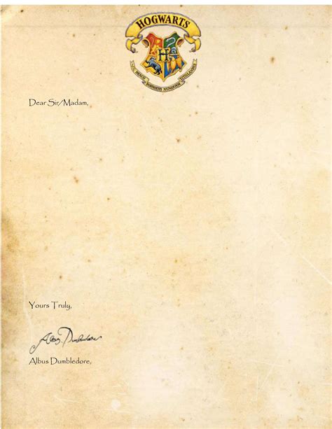Free Printable Harry Potter Hogwarts Acceptance Letter Templates [PDF ...