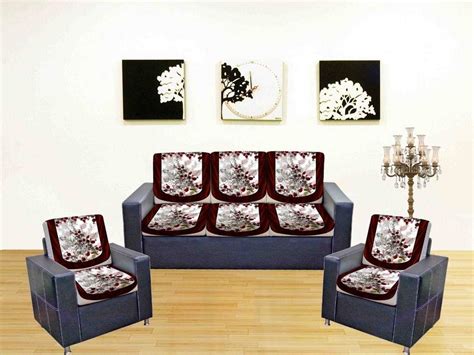 CASA-NEST 450 TC Velvet Digital Sofa Cover Set (6 Pieces) -5 Seater Set ...