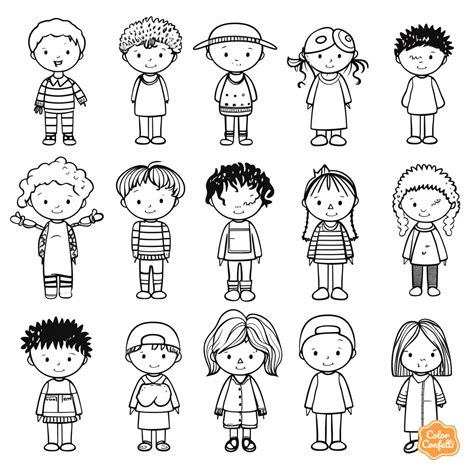 People Coloring Page for Kids | Free Printable | People coloring pages ...