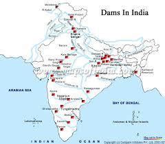 on an outline map of India show the major rivers and dams in india ...