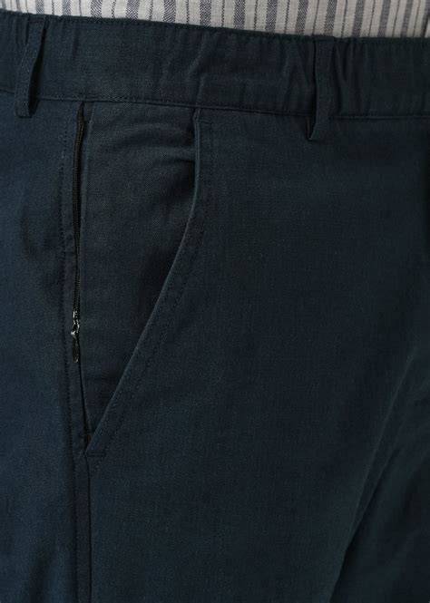 Navy Blue Cotton Trouser