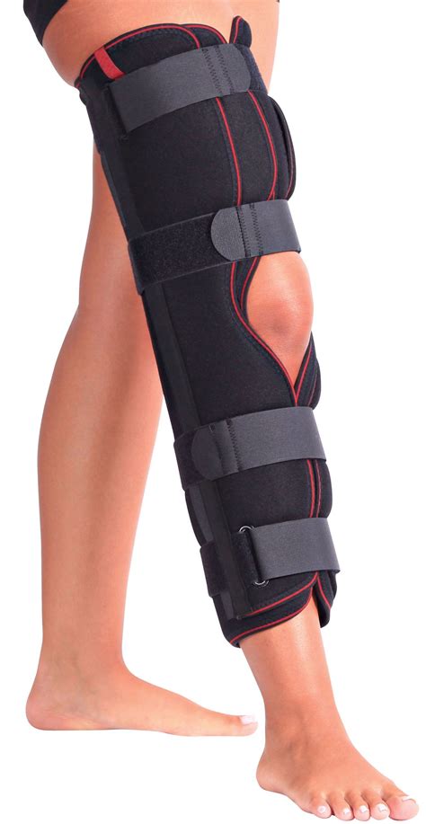 Adjustable Tri-Panel Straight Leg Support Knee Immobilizer Brace