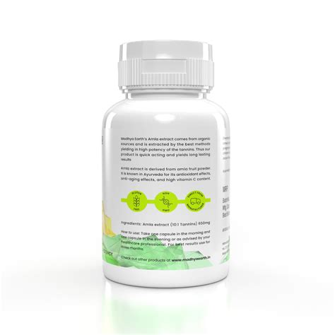 AMLA EXTRACT CAPSULE | 650mg | 60 Veg Capsules – MadhyaEarth