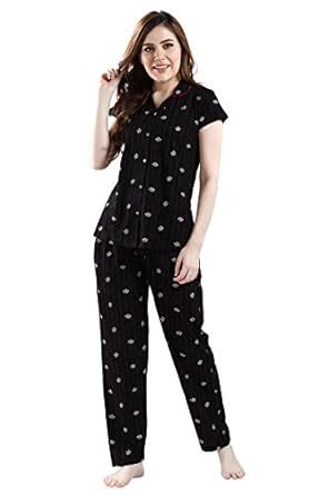 Buy AV2 Women Cotton Printed Top & Pyjama Night Suit & Night Shirt ...