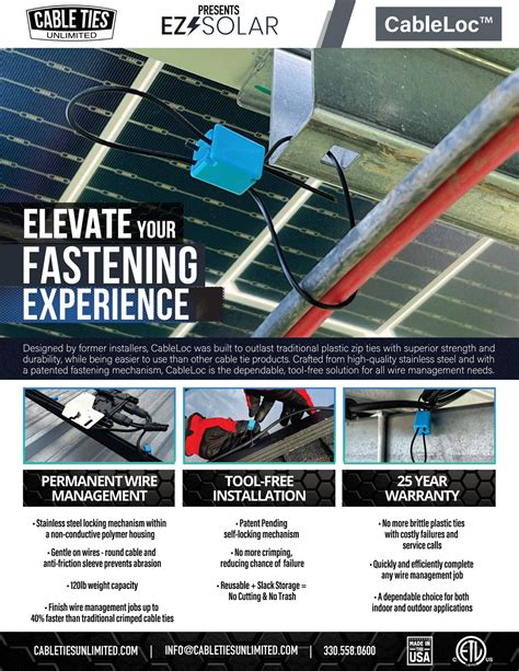 Cable Ties Unlimited - CableLoc Sell Sheet - Page 1
