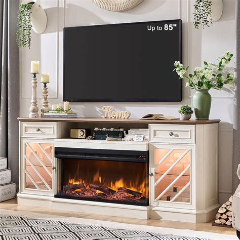 Amazon.com: OKD 75 Inch 3-Sided Electric Fireplace TV Stand for TVs up ...
