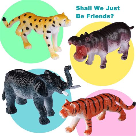 Buy Animal Toys, Yarloo Safari Jungle Animals Figures, Realistic Zoo ...