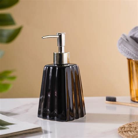 Striped Ceramic Soap Dispenser Black 7 Inch Online - Premium Dispenser ...