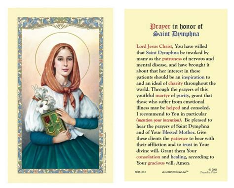 What Is The Prayer To St Dymphna at Elden Martin blog