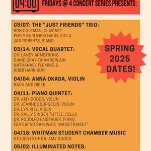 Fridays @ 4 Concert Series Presents: Whitman Student Chamber Music ...