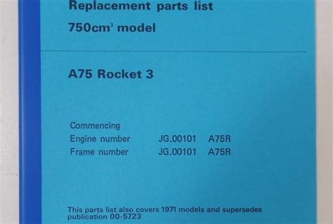 BSA A75 Parts Book 1972 Copy | BRITISH Only Austria Fahrzeughandel GmbH
