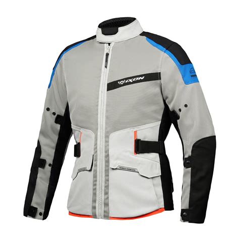 Ixon M-Njord Light Grey/Blue/Neon Red Jacket