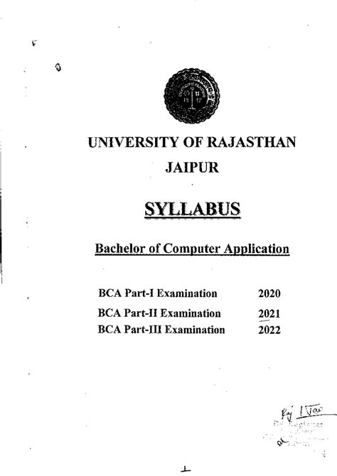 BCA PART I,II,III - this is an introduction syllabus of rajasthan ...