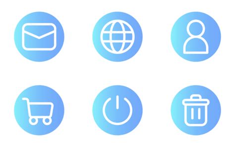 User Interface Icon Pack | Flat Gradient | 42 .SVG Icons