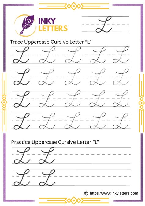 Cursive L - Worksheets and Tutorial (Uppercase + Lowercase)