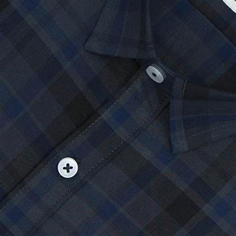 Men's 100% Cotton Plaid Checks Half Sleeves Shirt (Blue)