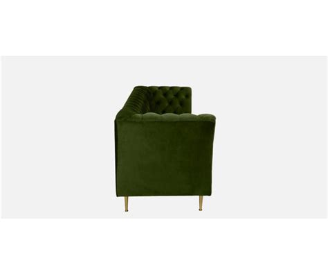 Buy Decor Desk Magnum Velvet Fabric 3 Seater Sofa in Olive Green Colour ...
