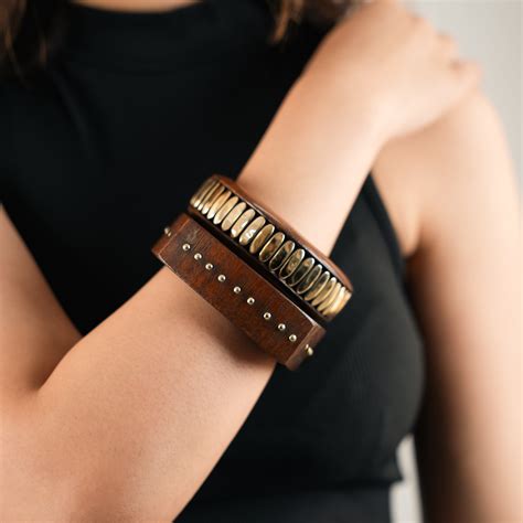 Desert Drift Wooden Bangles | Chunky Wooden Statement Bangles for Women ...
